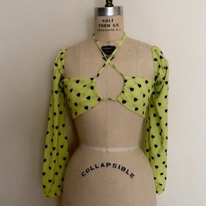 New Girl Order heart print crop top